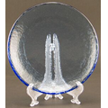 Cobalt Blue Circle of Excellence Award Plate w/Acrylic Stand-Recycled Glass